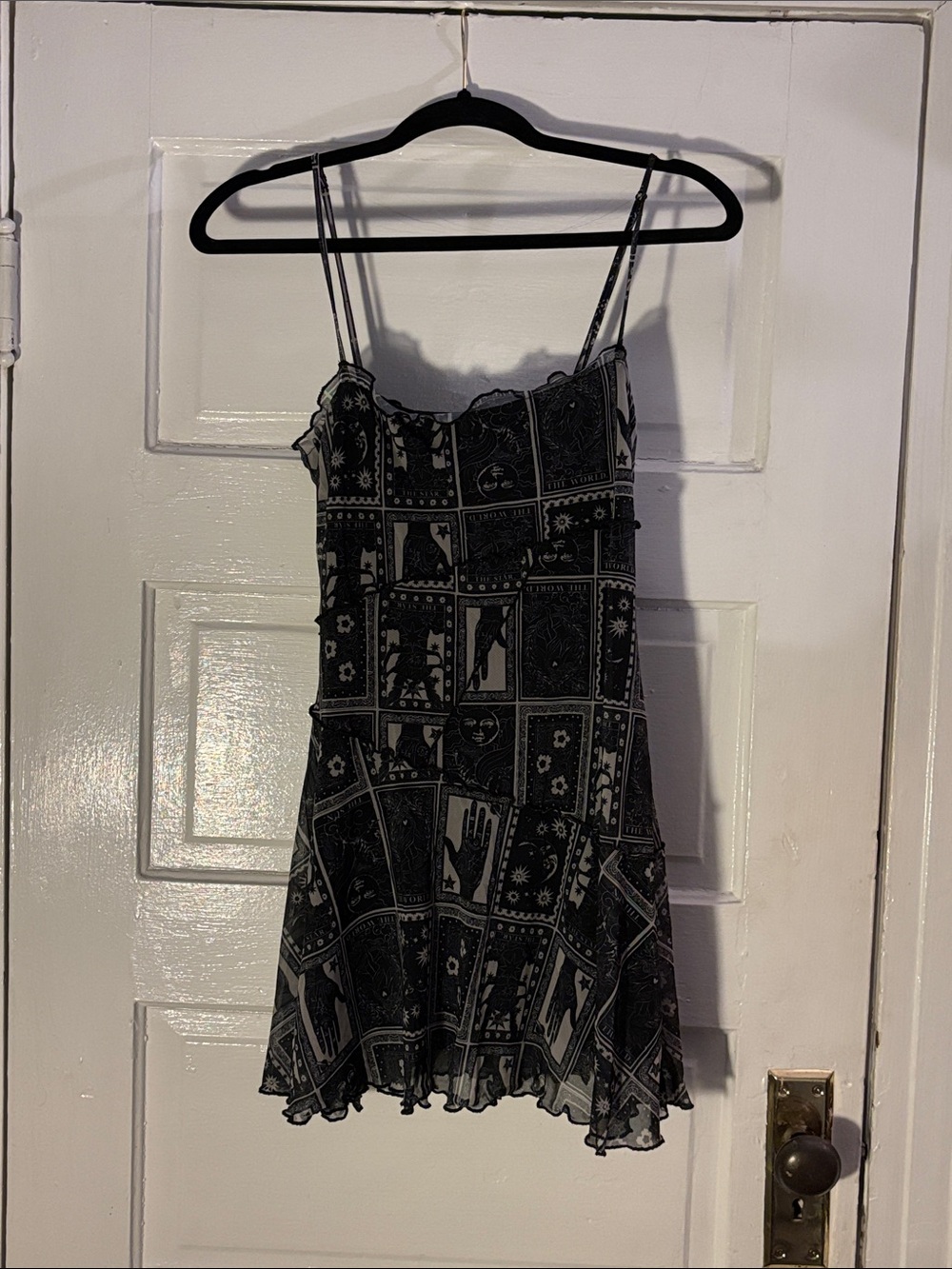 Black Tarot-Print UO Women's Tunic/Mini Dress